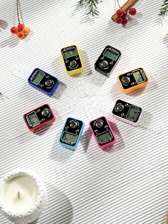 1件、2件、4件、8件带计时器的手指电子计数器环，颜色随机，纸板包装