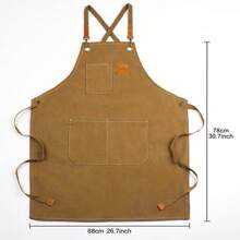 Unisex Koch-/Garten-Arbeitsschürze, mit großen Taschen, strapazierfähige Segeltuch Kreuzrücken-Arbeitsschürze, Größe M-XXL