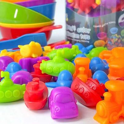 Rainbow Color Counting & Dinosaur Sorting Cups Educational Toys For Hand-Eye Coordination, 3-4-5 Years Old