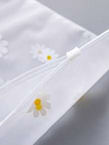 Bolsa de almacenamiento de ropa de PEVA, bolsa de almacenamiento de viaje con estampado de pequeñas margaritas, bolsa de clasificación de ropa transparente de PVC, bolsa de empaque impermeable con cremallera para ropa interior, caja de almacenamiento de ropa con patrón de pequeñas margaritas para el hogar, bolsas de almacenamiento transparentes y esmeriladas, bolsas de embalaje de envíos, para empacar camisetas, camisas, zapatos, documentos, bolsas de plástico con cierre hermético reutilizables, ahorro de espacio bolsas de almacenamiento de viaje