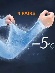 4 Pairs Sunscreen Ice Sleeves UV Protection Elastic Long Sleeves Casual Cycling Sports Gloves Summer Outdoor Arm Warmers Autumn Outfits Halloween Costumes Black Arm Sleeve Gifts For Men