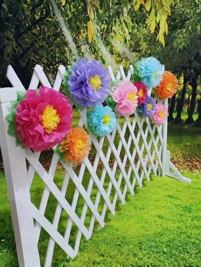 10 件/20 件/30 件彩色手工纸花派对装饰套装，手工纸花绒球，彩虹主题婚礼派对背景，婚礼装饰，新娘送礼会，生日装饰，房间装饰，派对装饰，单身派对配件，单身派对，婴儿送礼会装饰|增强节日气氛