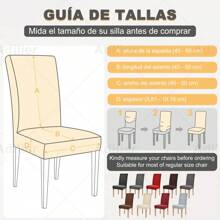 Silla De Comedor Elástica Removible Funda Protectora 6 Pzs, Cubierta de silla de tela elástica, decoración de la silla, cubierta de silla a prueba de gatos, cubierta de silla lavable por máquina - Café integral - Ver 2