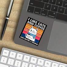 3 Inch Polyethylene Sticker, "I LIKE CATS AND COFFEE AND MAYBE 3 PEOPLE" Vintage Metal Sign - Humorous Cat & Coffee Wall Decor For Home Office, Coffee Bar | Gift For Cat Lovers & Introverts. Durable, Waterproof, Easy To Stick, Oil-Proof, Clear Pattern, Reusable, Colorful, Fun Lifestyle Art, Suitable For Car Stickers, Laptop, Phone, Water Bottle, Books, And Other Color Sticker Decorations.