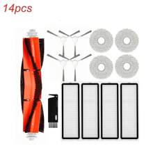 14-Piece Replacement Parts Kit Compatible With Xiaomi Robot Vacuum S10+ / S10 Plus B105 / S20+ Plus B108GL - Includes 1 Main Brush, 4 Side Brushes, 4 HEPA Filters, 4 Mop Cloths, 1 Cleaning Tool