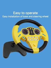 1 件有趣的儿童益智方向盘玩具，带音乐的模拟驾驶游戏，可旋转方向盘，角色扮演玩具（不含电池） - 彩色 - 查看 10