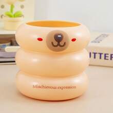 1pc Multifunctional Pen Holder, 3 Expression Options, Circular Pen Cup, Large Capacity, Desktop Storage, Large Capacity Desktop Stationery Organizer Pen Stand, Storage Bucket, Suitable For Office, School Supplies, Stationery Organization, Teachers, Home, Back To School/Graduation/Birthday Gift