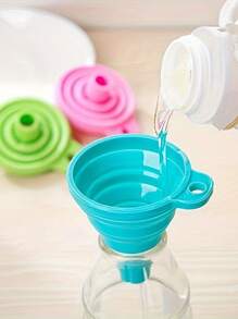 1 pièce d'entonnoir pliable en silicone - conception flexible et gain de place pour une utilisation en cuisine et au restaurant - idéal pour le transfert de liquides, confitures, haricots - sans danger pour les aliments, sélection aléatoire de couleurs