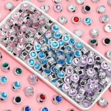 10 Stücke/Packung doppelseitige Strass-Perlen, 11mm, Multi-Stil glitzernder Diamant Lässig DIY Schmuckperlen, geeignet zum Herstellen von Armbändern, Halsketten, Anhängern, Accessoires
