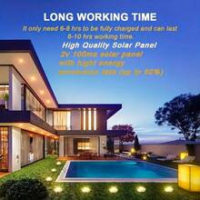 16 Pieces Mini Solar Outdoor In-Ground Lights, ,400mah,White/Warm Light Outdoor Stainless Steel In-Ground Solar Lights, Outdoor Solar Street Lights, Decorating Courtyards, Gardens, Roads, Sidewalks, Driveways - Warm Light - 查看 6
