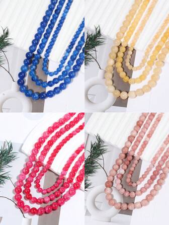 1 Strand Chalcedony Stone Beads Spacer Jades Bead For Jewelry Making DIY Bracelet Necklace Accessories