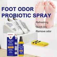 [Fast-Acting Foot Odor Eliminator] Dermree Probiotic Foot Odor Eliminator Spray, 3.38oz - Fast-Acting, Natural Formula For Fresh Feet & Shoes, Alcohol-Free With Menthol & Castor Oil, Shoe Deodorizer|Spray For Feet|Castor Oil Enriched, Feet Care Products