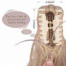 SOFEIYAN Ponytail Extension 11 Inch Claw Clip Ponytail Hair Extensions Long Curly Wavy Ponytail Fluffy Clip On Pony Tails Synthetic Hairpiece For Women,Dark Brown/Golden Auburn - Silver Grey - View 4