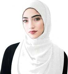Hijab Scarf Women Soft Chiffon Long Scarf Shawl Fashion Hijab Wrap Scarves - 白色 - 查看 2