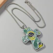 A Summer Beach Exaggerated Style Octopus Dripping Oil Starfish Shell Snail Cross Multi-Layer Diamond Pendant Necklace
