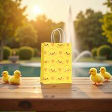 2件/6件/12件套小黄鸭礼品袋，每个袋子都有不同的表情，充满童趣和活力。采用优质材料制成，经久耐用，方便携带。适合个人使用，或作为节日、生日、派对、迎婴派对、性别揭晓、返校季、商场购物袋的礼物。 - 彩色 - 查看 8