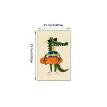 1pc Be Cool Crocodile Skateboard Wall Art Picture Eclectic Animal Nursery Prints Canvas Paintings Boys And Girls Poster Colorful Decor For Kids Room,Playroom,Toddler Room Decor Gift For Him No Framed - Multicolor - View 10