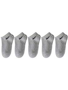 5/10/20 pares de calcetines cortos de unicolor negro/blanco/gris, de moda, unisex, simples, cómodos y versátiles, adecuados para uso diario - Multicolor - Ver 13