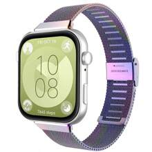 Pulseira Milanesa Sem Lacunas Compatível com Huawei Watch Fit 3/4/4Pro, Pulseira de Aço Inoxidável Ajustável, Pulseira de Metal para Galaxy Watch 6 4Classic 47 43 42 46mm 7 6 5/Pro 4 40 44 45mm, Pulseira de Metal para Homens