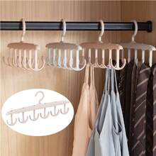 1pc Adjustable Hanger For Camisoles, Wave Hooks, Hat & Pants Storage Organizer, Multi-Functional Wardrobe Hanger With Rotating Tie Rack, Versatile Hanger For Lingerie, Vests & More - Multicolor - View 1