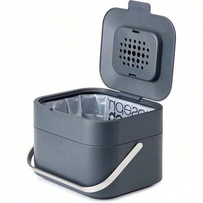 Joseph Joseph 30015 inteligente residuos Stack apilable para compost con olor filtro residuos de alimentos Caddy 1Gallon color blanco roto Gris 3.7 L 1