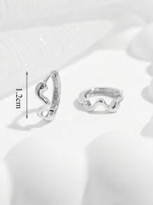 1 par de pendientes geométricos asimétricos minimalistas en forma de ola de plata 925, accesorio de moda para mujeres, regalo ideal para citas y fiestas