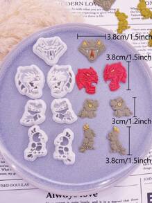 Animal Series Clay Cutters | Jewelry Making Kits | Cheetah/Bird/Snake/Dinosaur Clay Cutter | Heart Shape Polymer Clay Cutters For Jewelry Making | Clay Tools | Polymer Clay Supply | Clay Mold