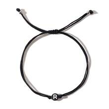 1 Pc Minimalist Black Cord Bracelet With Letter – Jewelry For Daily Wear