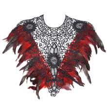 Festliches Federschal-Top, Schal-Cape, Accessoires zum Anziehen Federn-Körpergeschirr für Frauen Tops Cape Schal Schulterschal Punk Gothic Rave Dance Festival Kragen mit Manschetten Schulter Abzeichen Anziehsachen Künstliche Federn