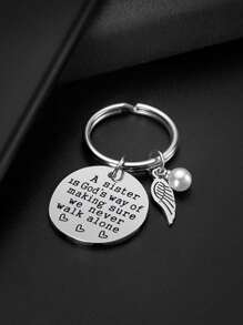 Sister Keychain - A Is God's Way Of Making Sure We Never Walk Alone Keychain Jewelry Christmas Birthday Gifts For Sisters Goth