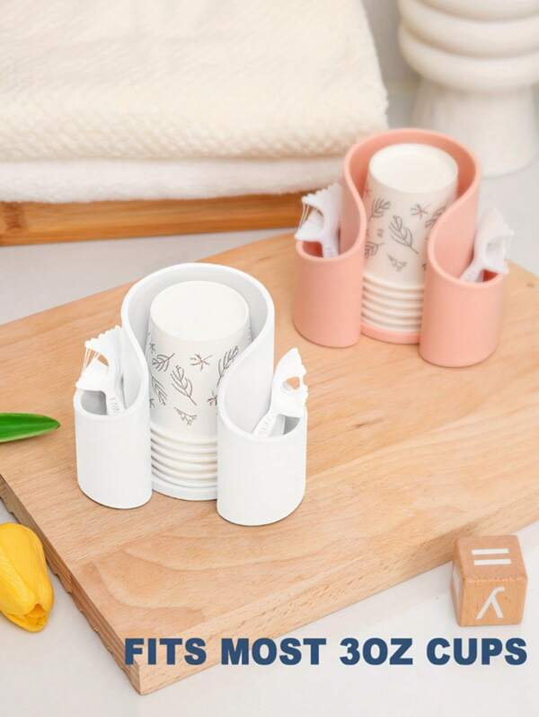 1 Piece Round Mat Holder, Bathroom Cup Floss Dispenser, Round Paper Cup Floss Storage Box, Bathroom Accessory Storage Box, Dresser Cosmetic Storage Box