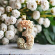 Floral Number DIY Handmade Fragrance Plaster Multifunctional Silicone Mold - White - View 3