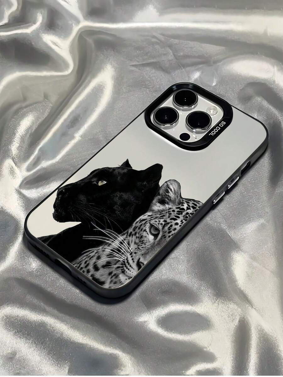 黑色凶猛动物 TPU 1 件装黑色凶猛图案全包覆式 TPU 防摔手机壳，兼容苹果 16、15、14、13、12、11 Pro Max 及系列，防水防震防刮，周年纪念礼物，国际版，非国内版 - 彩色 - 查看 1