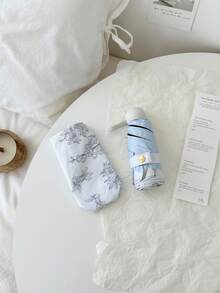 Umbrellas And Rain Hat Umbrellas - Flor de boceto azul 50% de descuento - Ver 1