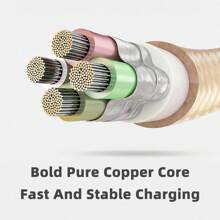 1pc USB Type-C Fast Charging Data Cable 3.3ft/6.6ft/10ft, Nylon Braided USB A To USB C Charger Cable, USB-C Car Charger Cord Compatible With Samsung Galaxy S25 S24 S23 S22 S21 S20 Cell Phone Fast Charge Cable
