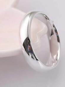 6mm Polished Stainless Steel Band Rings, Simple Plain Ring, Smooth Solid Band, Suitable For Women's Daily Wear, Wedding Gift