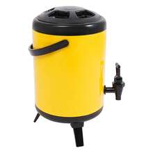 CNCEST 8L/2.11 Gallon Stainless Steel Insulated Beverage Dispenser - Thermal Server For Hot & Cold Drinks With Spigot - Perfect For Tea, Coffee, Juice, And Catering Events (Yellow) - Yellow - View 3