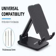 VIKEFON Foldable Mobile Phone Holder Stand Tablet Desk Mount Table Adjustable Desktop Live Slouchy Bracket Support For All Phones Compatible With IPhone, Android Phone, Gift For Birthday, Family, Friends Phone Stand, Phone Accessories Compatible With IPhone, Android Phone, Gift For Birthday, Family, Friends