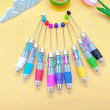 20pcs DIY Beaded Plastic Pens, Creative DIY Beaded Handmade Gift Pens, Mixed-Color Beaded Pens (Without Beads), Black Ink Pens Are Suitable For Making Decorative Gifts For Office And School Teaching Supplies - pen5 - 查看 3