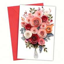 1PC Watercolor Flowers Greeting Cards, Flowers Floral Botanical, Lank Cards, Olded Stationery, For Every Occasion, Bestie Gift For Easter, With Envelope