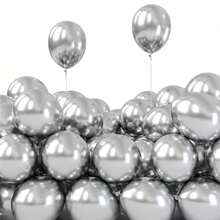 10/50/100 Peças Balões Metálicos Cromados Prata de 5 Polegadas para Decoração de Festa de Aniversário, Casamento, Natal