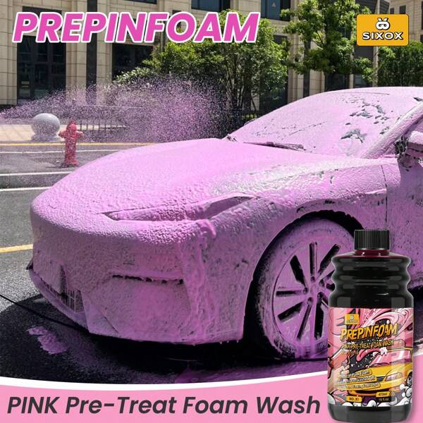 16fl.Oz Pink Pre Wash Solution Car Foam Car Cleaner Sediment Pre-Washed Off Heavy-Duty Mud Cleaning Surface Pretreatment Deposits Removal