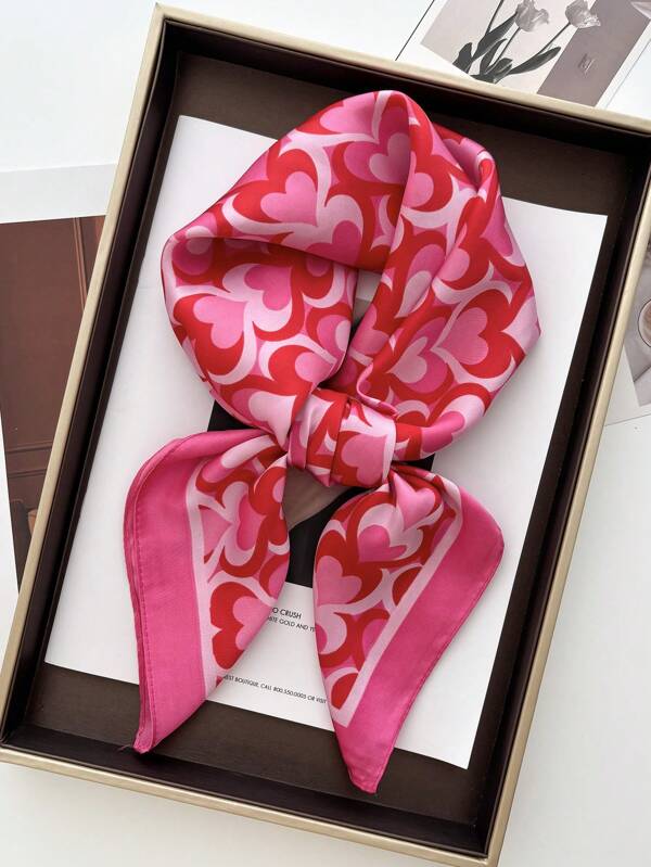 1 peça Lenço Quadrado Feminino, Lenço de Cetim Impresso, Bandana, Faixa de Cabelo da Moda, Xale e Lenço Feminino, Lenço de Pescoço Hijab