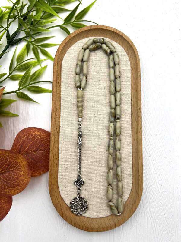 New Muslim Prayer Beads Islamic Accessories 33 Beads Single Tassel Handheld Counting Rosary Transparent Color Bracelet Arabic Prayer Ornament