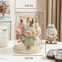 Estojo transparente para boneca de pelúcia , estojo para pendurar, estojo protetor, caixa de armazenamento de acrílico transparente à prova de poeira e umidade, sem capa protetora, estojo giratório transparente para chaveiros de bonecas grandes de 6,7 polegadas, compatível com bonecas de 6,7 polegadas, suporte de exposição para bonecas de pelúcia, à prova de poeira e umidade, exibição completa (sem bonecas)