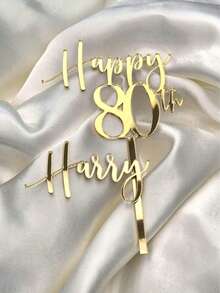 生日蛋糕装饰定制，亚克力装饰，个性化亚克力生日蛋糕装饰，周年纪念甜点吊饰个性化年龄数字和姓名蛋糕装饰套装亚克力蛋糕吊饰生日 1 岁 16 岁 18 岁 21 岁 30 岁 40 岁 50 岁 60 岁 70 岁 80 岁 90 岁 100 岁 - 年齡蛋糕標籤 - 查看 5