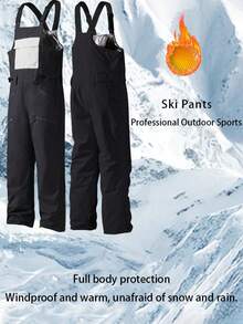 Men's Winter Ski Overalls- Warm, Windproof Snowboard Gear With Zipper Pockets, Suitable For Skiing, Fall