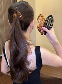 3 szt./1 szt. Proste spinki do włosów z nadrukiem w panterkę, duże spinki do włosów w kształcie ryby, eleganckie pionowe upięcia, spinka bananowa, spinka do włosów falowanych, gumka do kucyka, przyrząd do robienia koków, wiosenne i letnie nowości, prezent dla przyjaciół, wygodne w użyciu, akcesoria do włosów, spinki do włosów, spinki do włosów, wsuwki do włosów, klamry do włosów