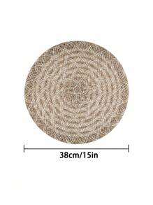 1/4 Stücke Jute + Polyester 15-Zoll Runder Platzdeckchen, rustikales minimalistisches Design, wärmeisolierend rutschfeste dekorative Tischdecke, geeignet für Feiertage und Partys