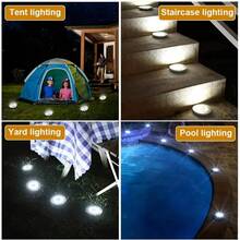16 Pieces Outdoor Solar In-Ground Lights,400mah, LED Waterproof Landscape Solar Garden Lights, Suitable For Pathways, Courtyards, Lawns, And Driveways - White Light - 查看 6